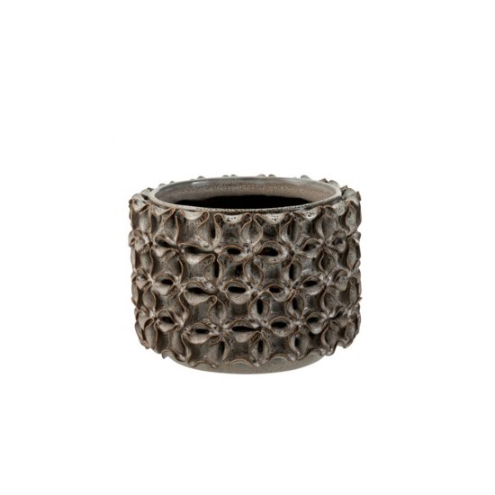 Ghiveci CORAL Ceramică Gri L