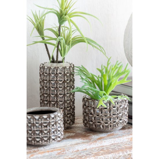Ghiveci CORAL Ceramică Gri L