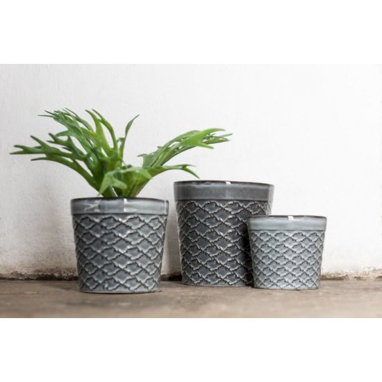 Ghiveci MOROCCAN Ceramică Gri L