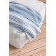 Puf Pătrat JACQUARD Poliester Bej - Albastru