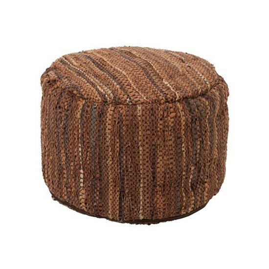 Puf Rotund ETNIC Piele Maro