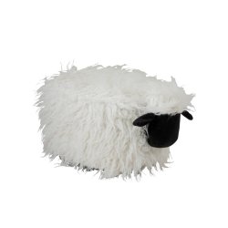 Puf SHEEP Textil Ecru - Negru
