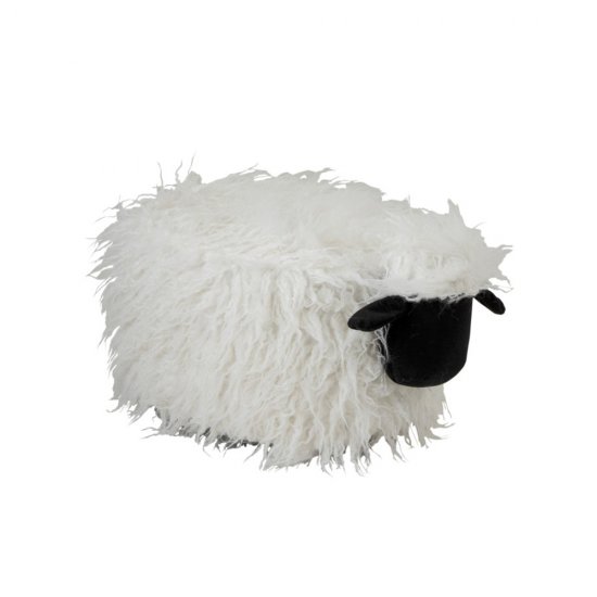 Puf SHEEP Textil Ecru - Negru
