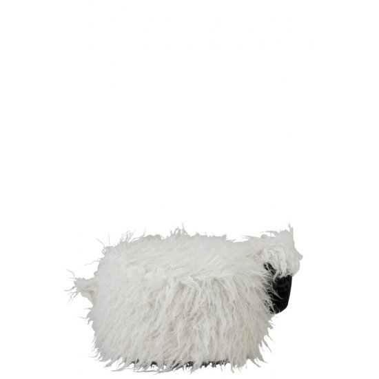 Puf SHEEP Textil Ecru - Negru