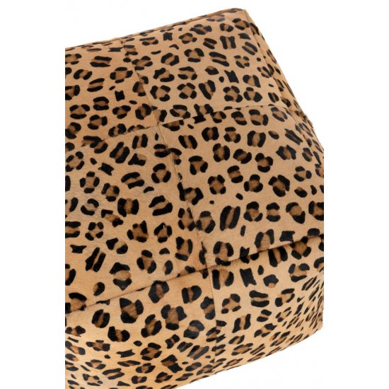 Puf Pătrat LEOPARD Piele Multicolor