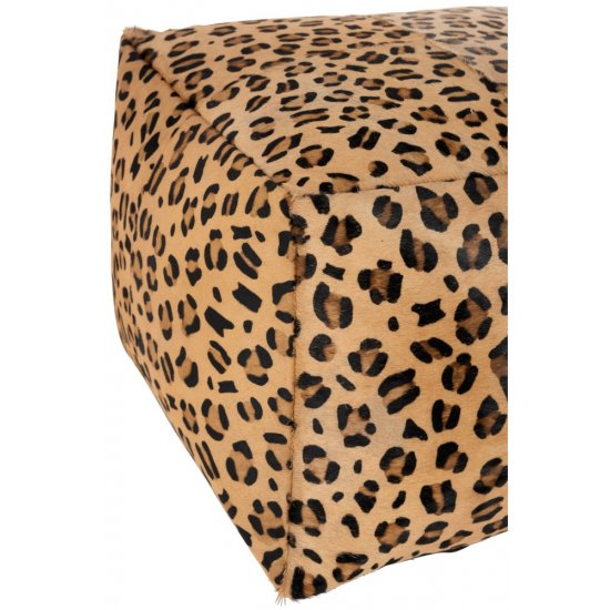 Puf Pătrat LEOPARD Piele Multicolor