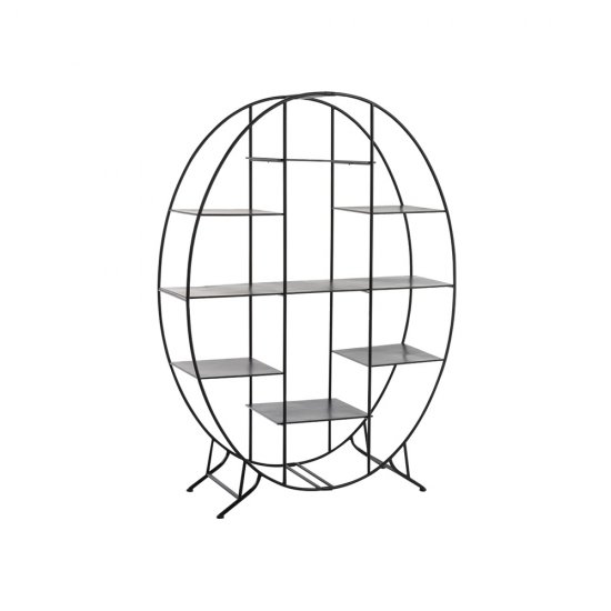 Raft Oval Stativ Metal Negru