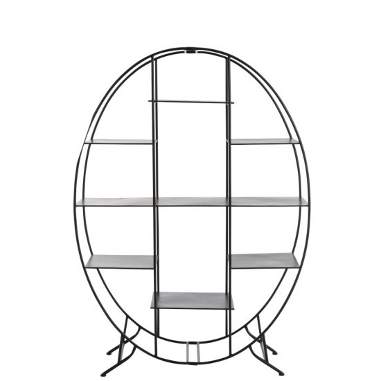 Raft Oval Stativ Metal Negru