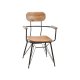 Scaun BISTRO Metal + Lemn Natural - Negru