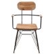 Scaun BISTRO Metal + Lemn Natural - Negru
