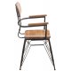 Scaun BISTRO Metal + Lemn Natural - Negru