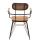Scaun BISTRO Metal + Lemn Natural - Negru