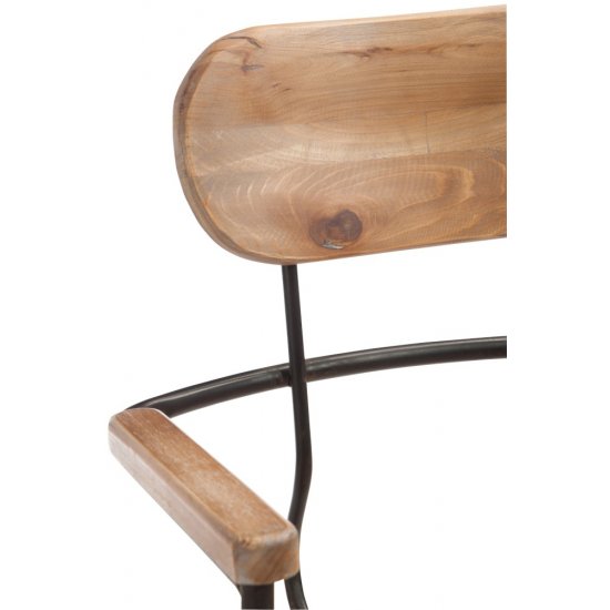 Scaun BISTRO Metal + Lemn Natural - Negru