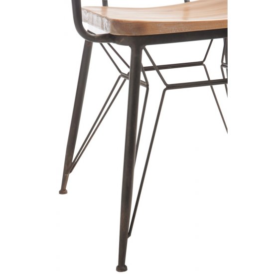 Scaun BISTRO Metal + Lemn Natural - Negru