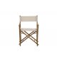 Scaun Director Pliabil Bambus + Textil Natural - Alb