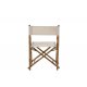 Scaun Director Pliabil Bambus + Textil Natural - Alb