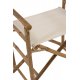 Scaun Director Pliabil Bambus + Textil Natural - Alb