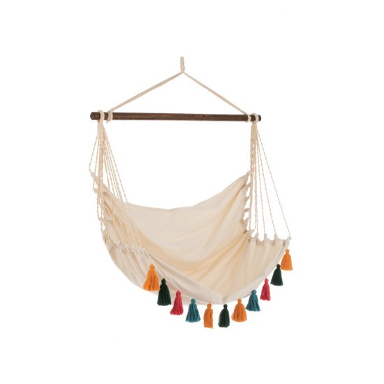 Scaun Suspendat Ciucuri Bumbac Multicolor