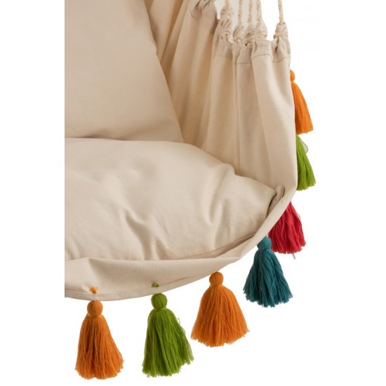 Scaun Suspendat Ciucuri Bumbac Multicolor