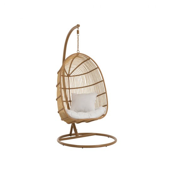 Scaun Suspendat Oval Oțel Natural