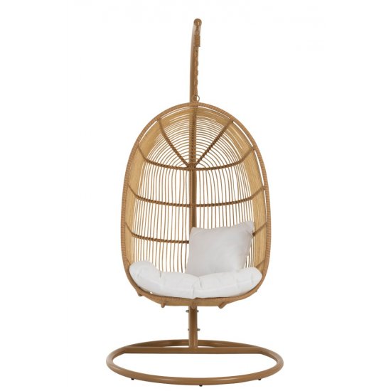 Scaun Suspendat Oval Oțel Natural