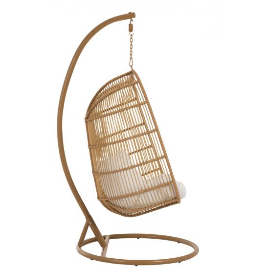 Scaun Suspendat Oval Oțel Natural
