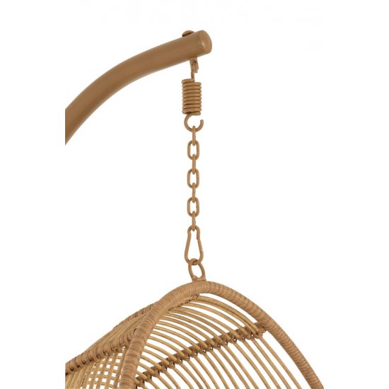 Scaun Suspendat Oval Oțel Natural