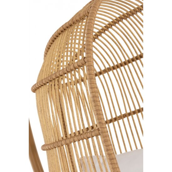 Scaun Suspendat Oval Oțel Natural