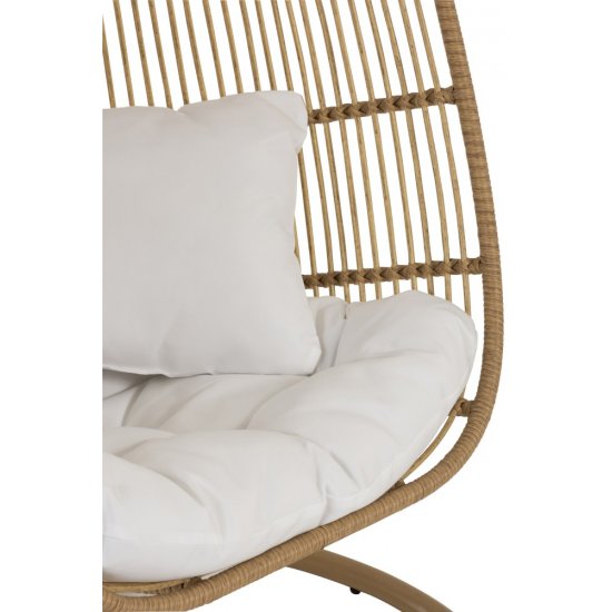 Scaun Suspendat Oval Oțel Natural