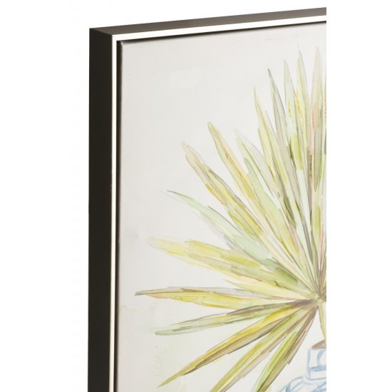 Tablou Plante + Vaze Albastru - Alb - Verde