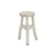 Taburet Rotund IBIZA Lemn Alb Rustic