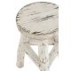 Taburet Rotund IBIZA Lemn Alb Rustic