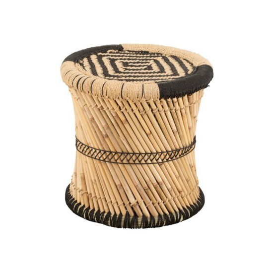 Taburet + Model Bambus Natural - Negru