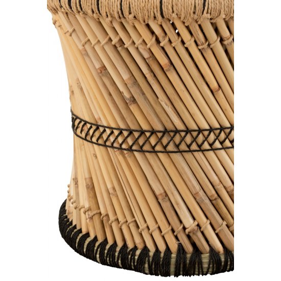 Taburet + Model Bambus Natural - Negru