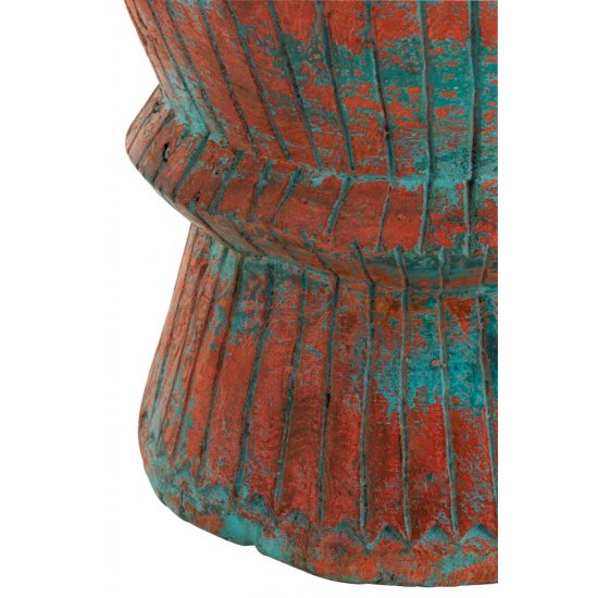 Taburet Oriental Lemn Mango Azur - Oranj