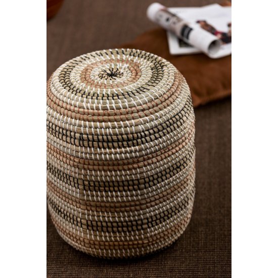 Taburet Rotund ASLI Zambilă Apă Natural - Maro - Negru