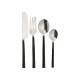 Tacâmuri 24 Piese Metal Brut Negru - Argintiu