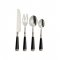 Tacâmuri 24 Piese Metal Clasic Negru - Argintiu