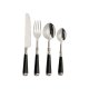 Tacâmuri 24 Piese Metal Clasic Negru - Argintiu