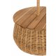 Umbrelă + Masă + Coș Depozitare Ratan + Lemn Tec Natural