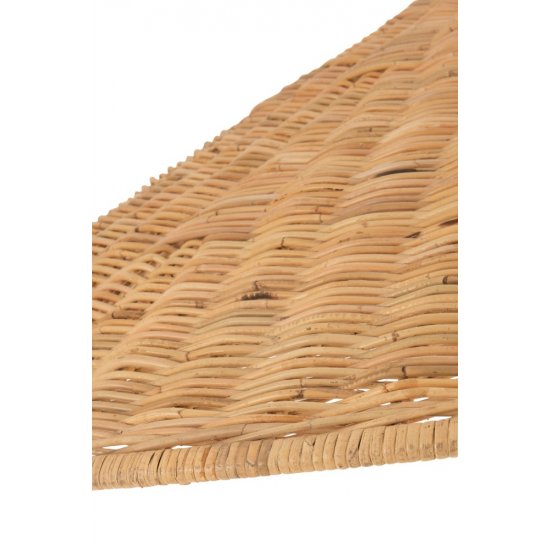 Umbrelă + Masă + Coș Depozitare Ratan + Lemn Tec Natural