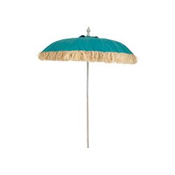 Umbrelă Material Rafie + Lemn Albastru Azur - Alb