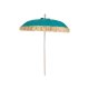 Umbrelă Material Rafie + Lemn Albastru Azur - Alb