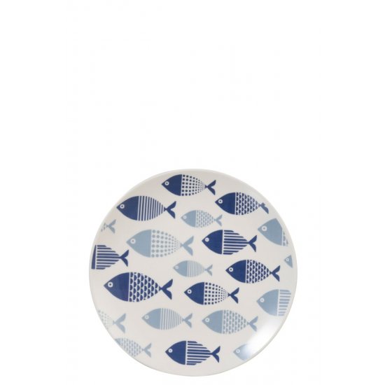 Farfurie FISH Porțelan Alb - Albastru