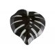 Farfurie LEAF Sticlă Negru - Alb