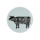 Farfurie COW PARTS Sticlă Negru - Alb