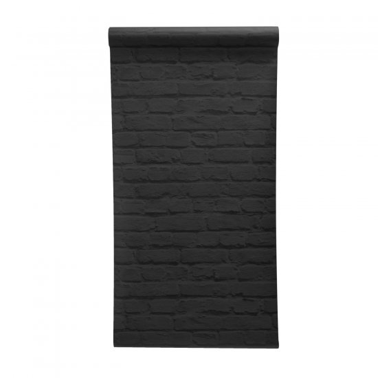 Tapet Cărămizi Vopsite Negru