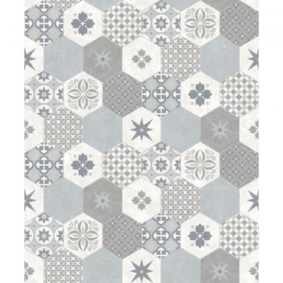 Tapet Ceramică Hexagonală Gri