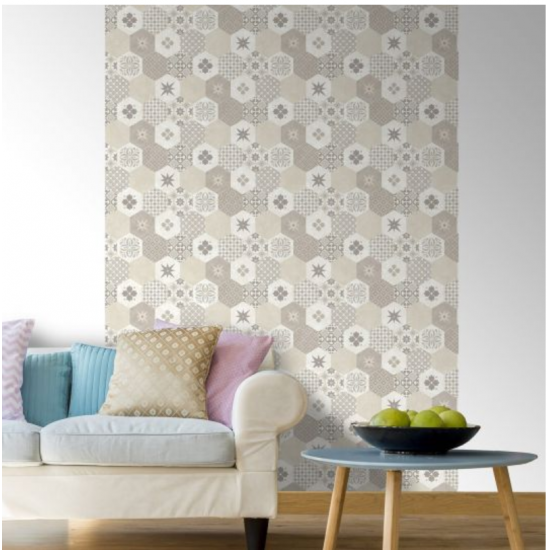 Tapet Ceramică Hexagonală Bej