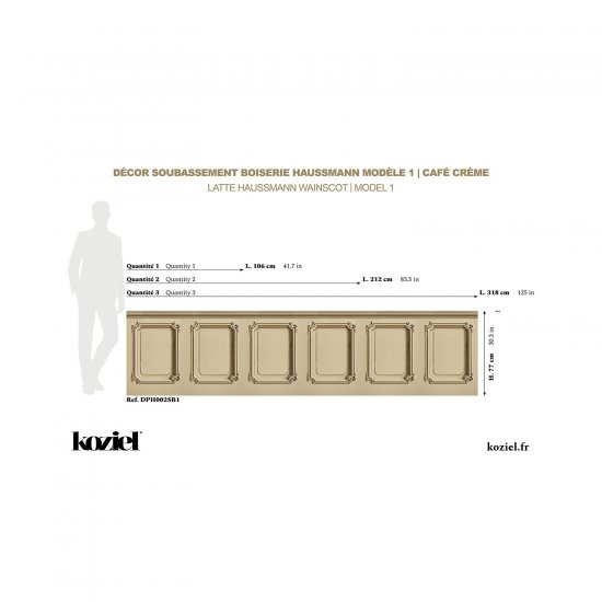 Tapet Haussmann Wainscot 1 latte